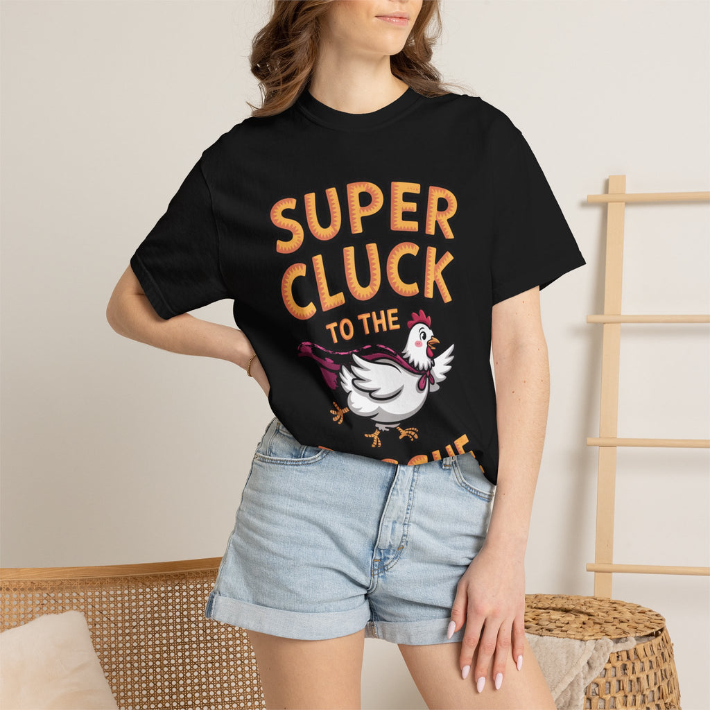 Funny Chicken Superhero Shirt, Super Cluck To The Rescue T-Shirt, Cute Cartoon Chicken Tee, Farm Animal Lover Gift