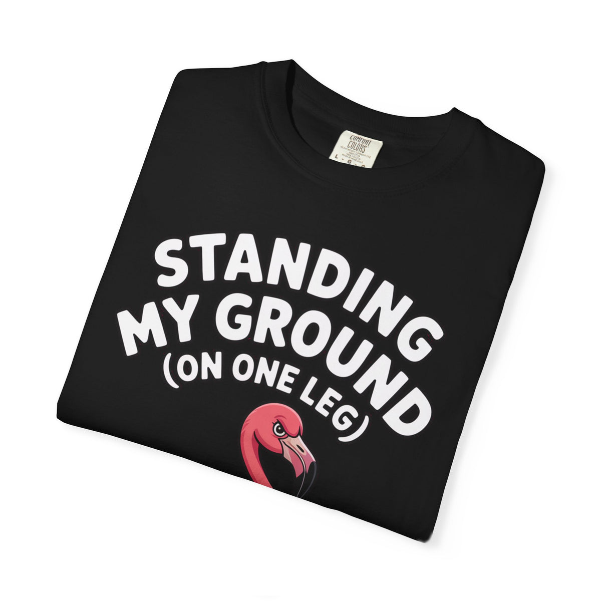 Standing My Ground Flamingo Shirt, Funny One Leg Flamingo T-Shirt, Sassy Bird Lover Gift, Cute Cartoon Flamingo Tee