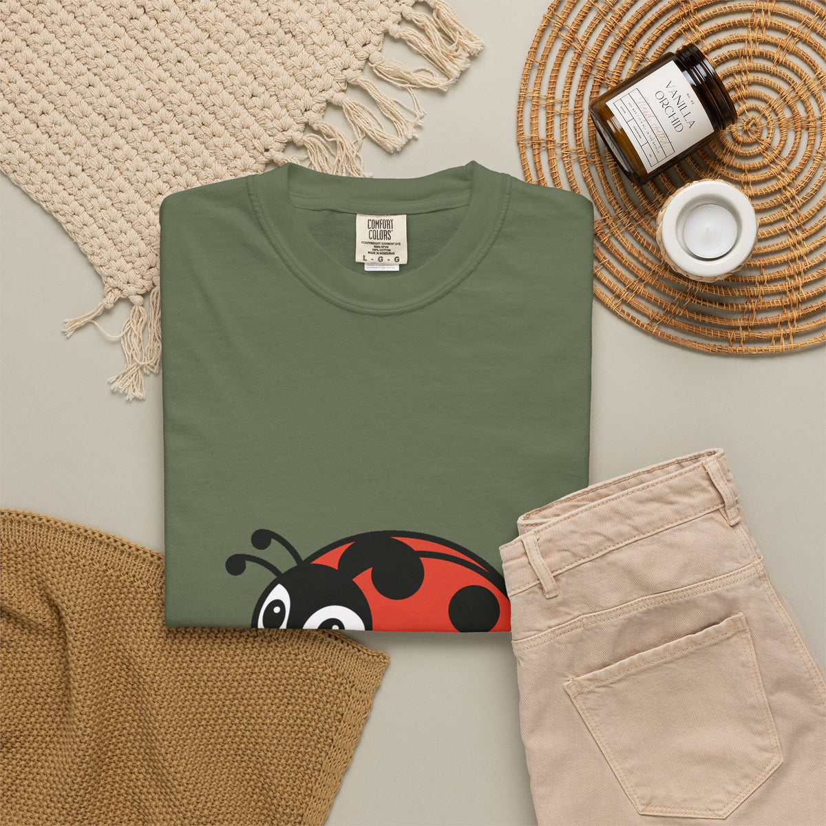 Cute Ladybug T-Shirt, Ladybug On A Leaf Shirt, Garden Bug Lover Gift, Nature Insect Graphic Tee, Kids Ladybug Shirt