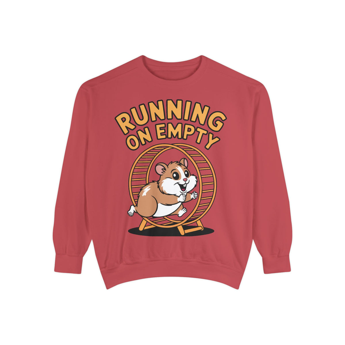 Running On Empty Hamster Sweatshirt, Funny Tired Hamster Crewneck, Cute Exhausted Wheel Shirt, Burnout Gift for Tired Mom Dad