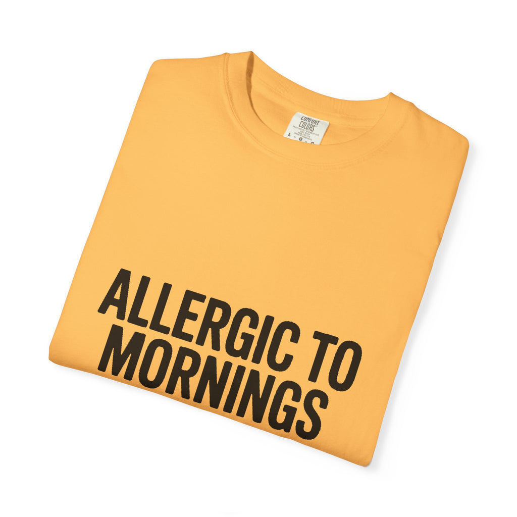 Allergic To Mornings And Small Talk Shirt, Funny Sarcastic T-Shirt, Introvert Gift, Bold Typography Tee for Coffee Lovers
