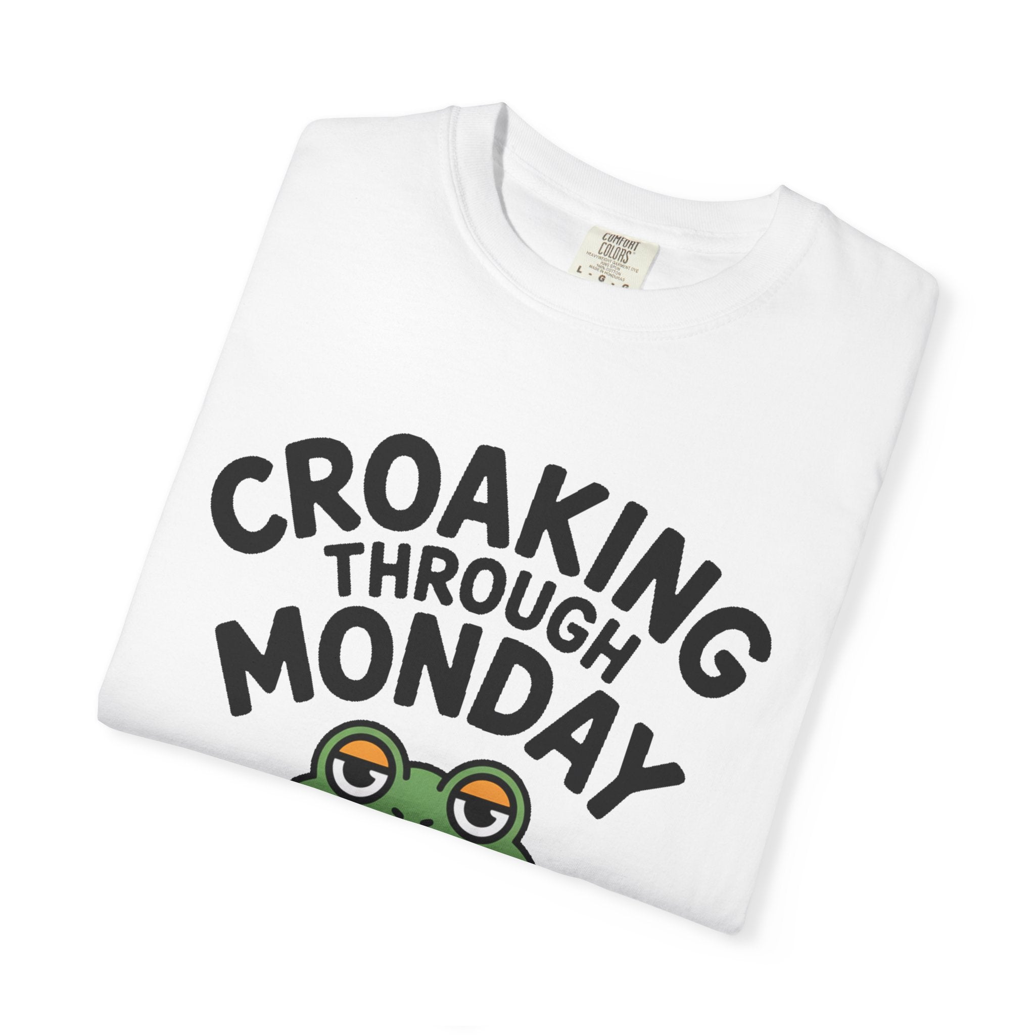Croaking Through Monday Shirt, Funny Frog Coffee T-Shirt, Cute Frog Lover Gift, Monday Mood Tee, Sarcastic Frog Shirt