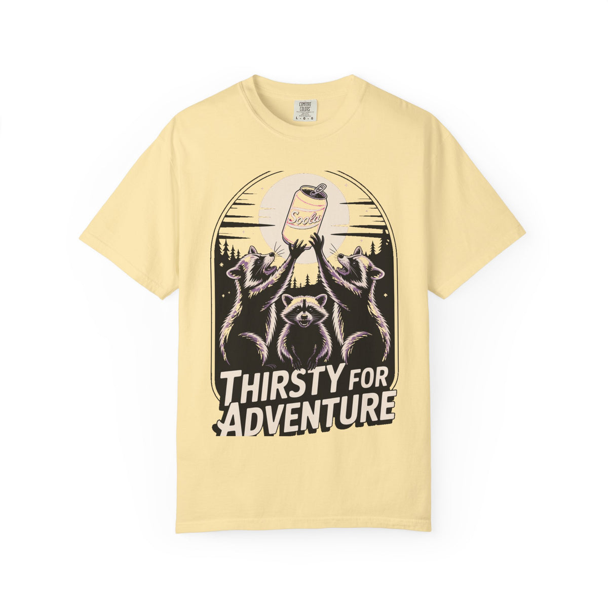 Thirsty For Adventure Raccoons Shirt, Funny Vintage Raccoon T-Shirt, Retro Soda Poster Tee, Camping Gift