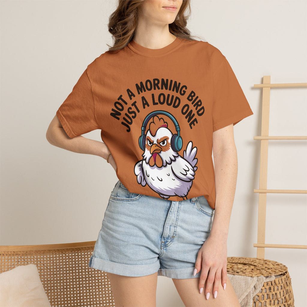 Not A Morning Bird Chicken Shirt, Funny Grumpy Chicken T-Shirt, Sarcastic Bird Lover Gift, Loud Chicken Graphic Tee