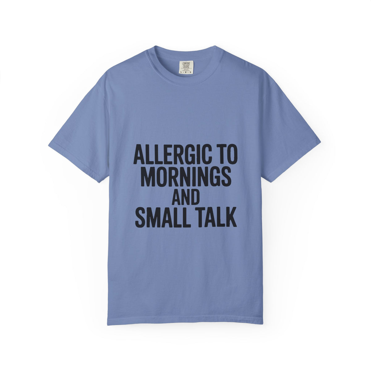 Allergic To Mornings And Small Talk Shirt, Funny Sarcastic T-Shirt, Introvert Gift, Bold Typography Tee for Coffee Lovers