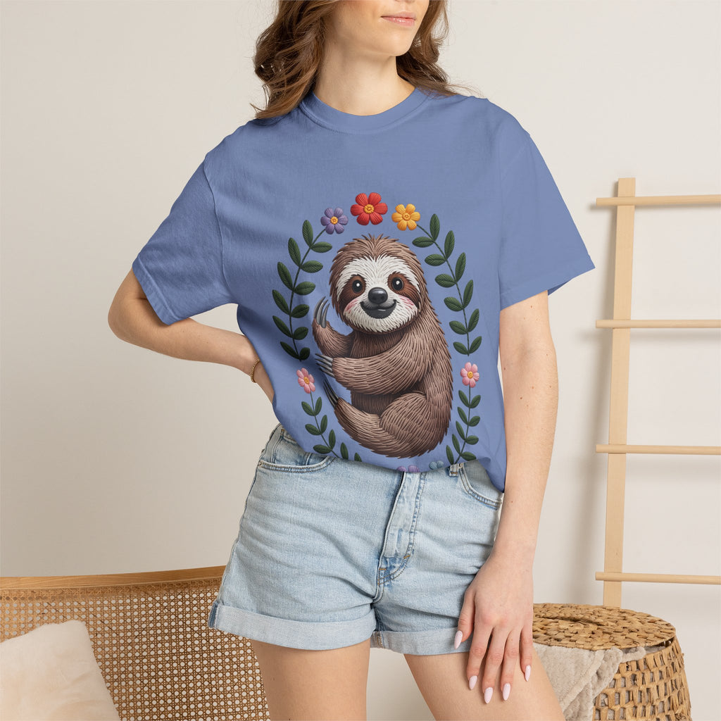 Floral Sloth T-Shirt