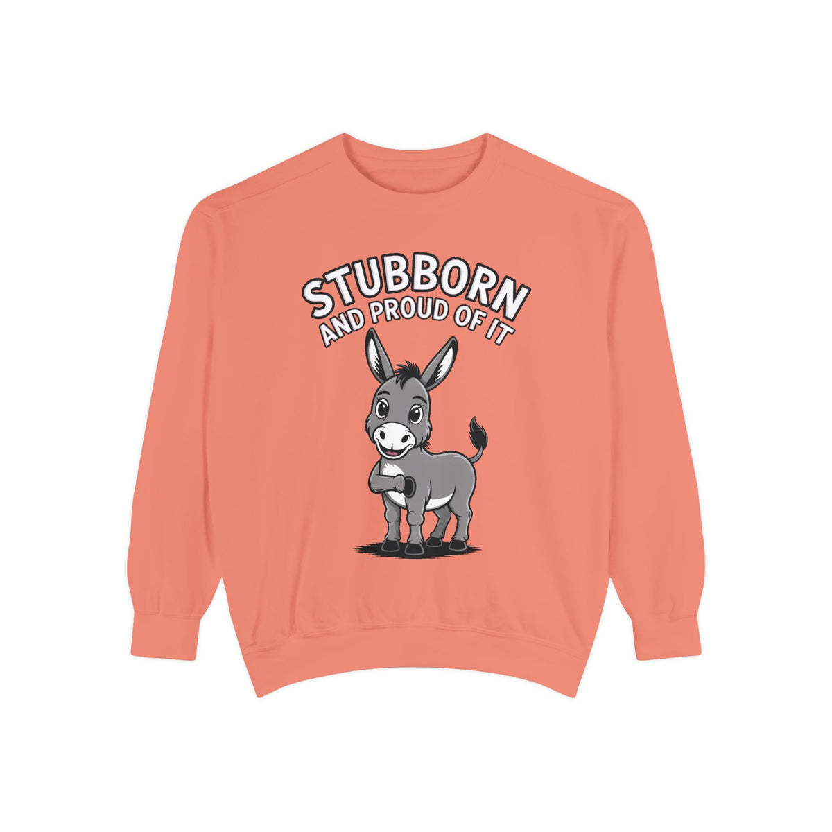 Stubborn Donkey Sweatshirt, Funny Donkey Crewneck, Stubborn And Proud Of It Shirt, Cute Farm Animal Gift, Embroidered Style Sweater