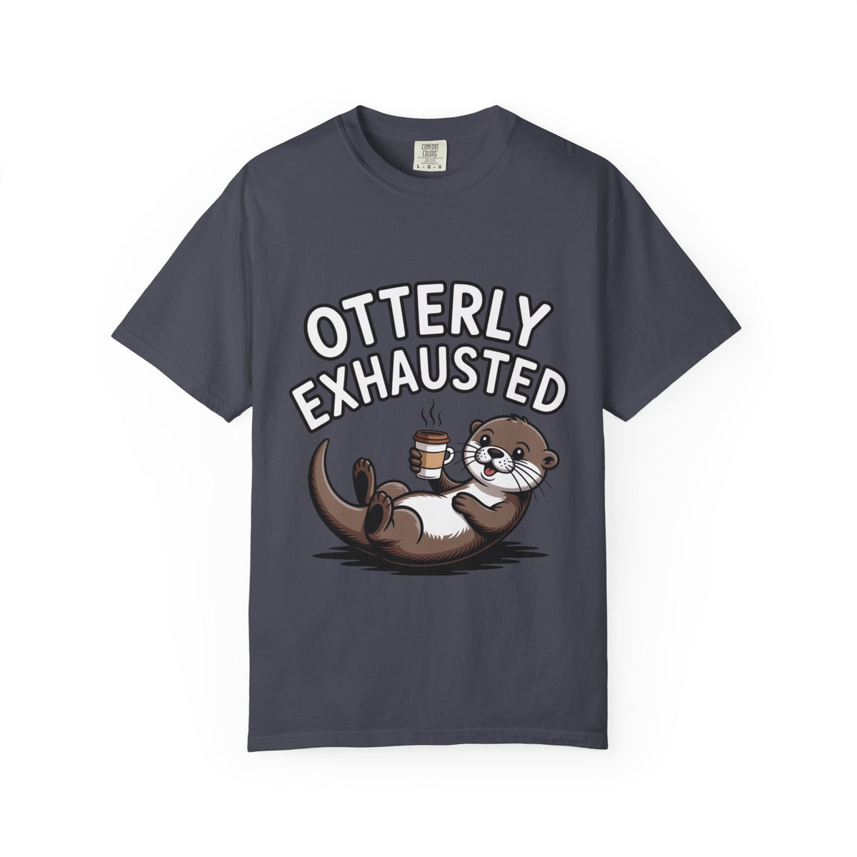Otterly Exhausted Shirt, Funny Otter Coffee T-Shirt, Cute Otter Lover Gift, Sarcastic Coffee Lover Tee