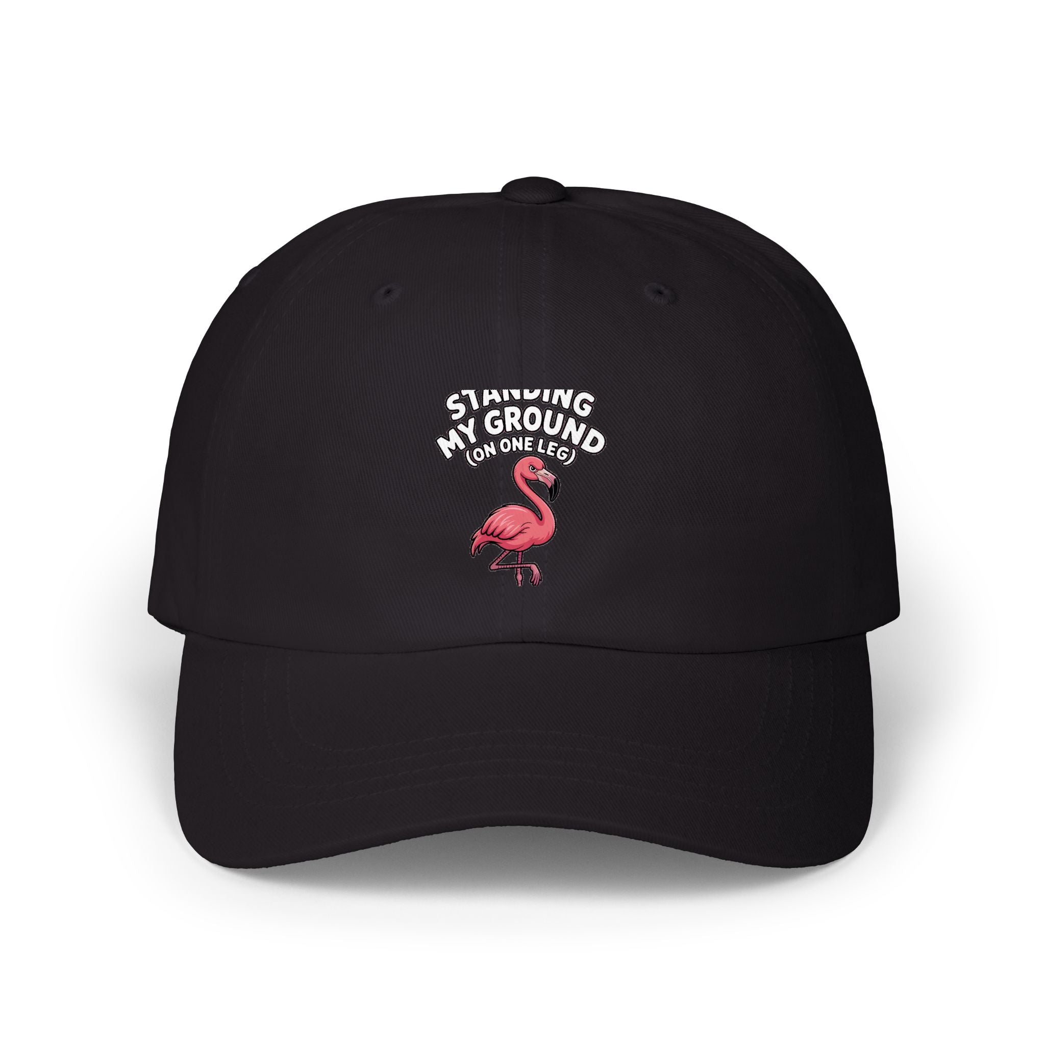 Funny Flamingo Dad Hat, Standing My Ground On One Leg Cap, Sassy Flamingo Embroidered Hat, Funny Bird Lover Gift