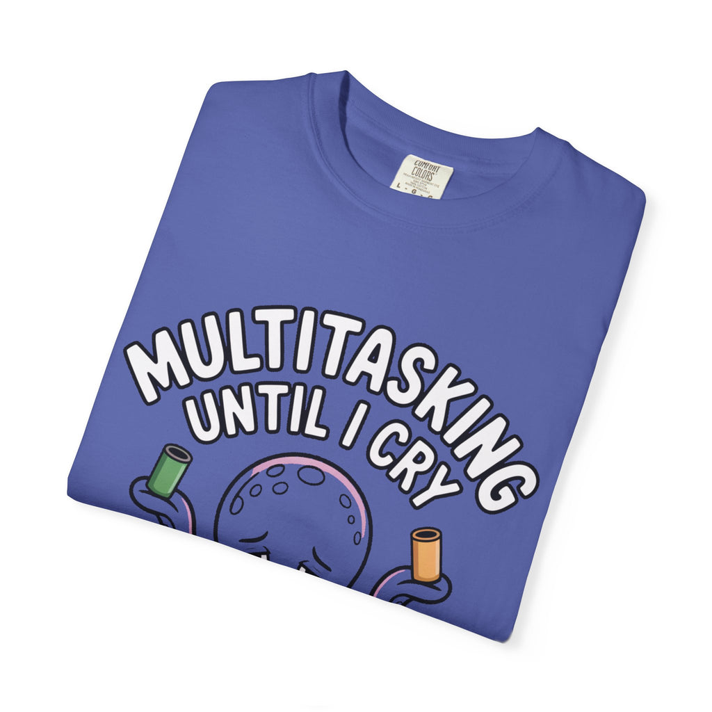 Multitasking Octopus Shirt, Funny Stressed Octopus T-Shirt, Multitasking Until I Cry Tee, Cute Cartoon Octopus Gift