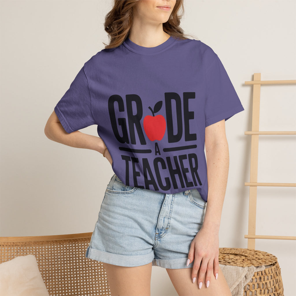Grade A Teacher Shirt, Funny Apple Teacher T-Shirt, Cute Teacher Appreciation Gift, Back to School Tee for Teacher
