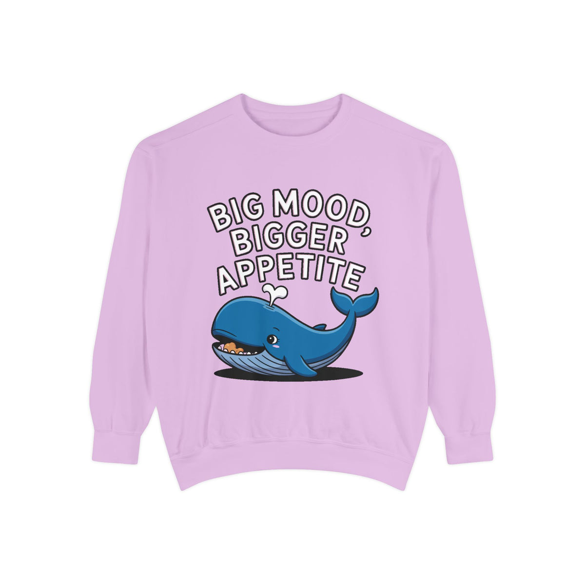 Big Mood Whale Sweatshirt, Funny Whale Snack Crewneck, Cute Cartoon Whale Lover Gift, Big Appetite Sweatshirt