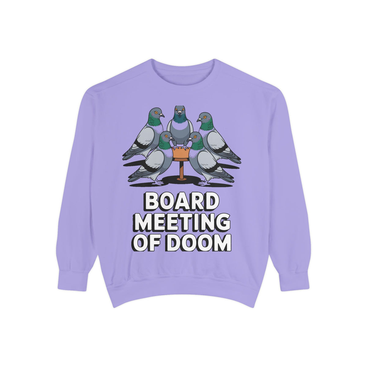 Funny Pigeon Sweatshirt, Board Meeting Of Doom Crewneck, Office Humor Bird Gift, Funny Coworker Sweater