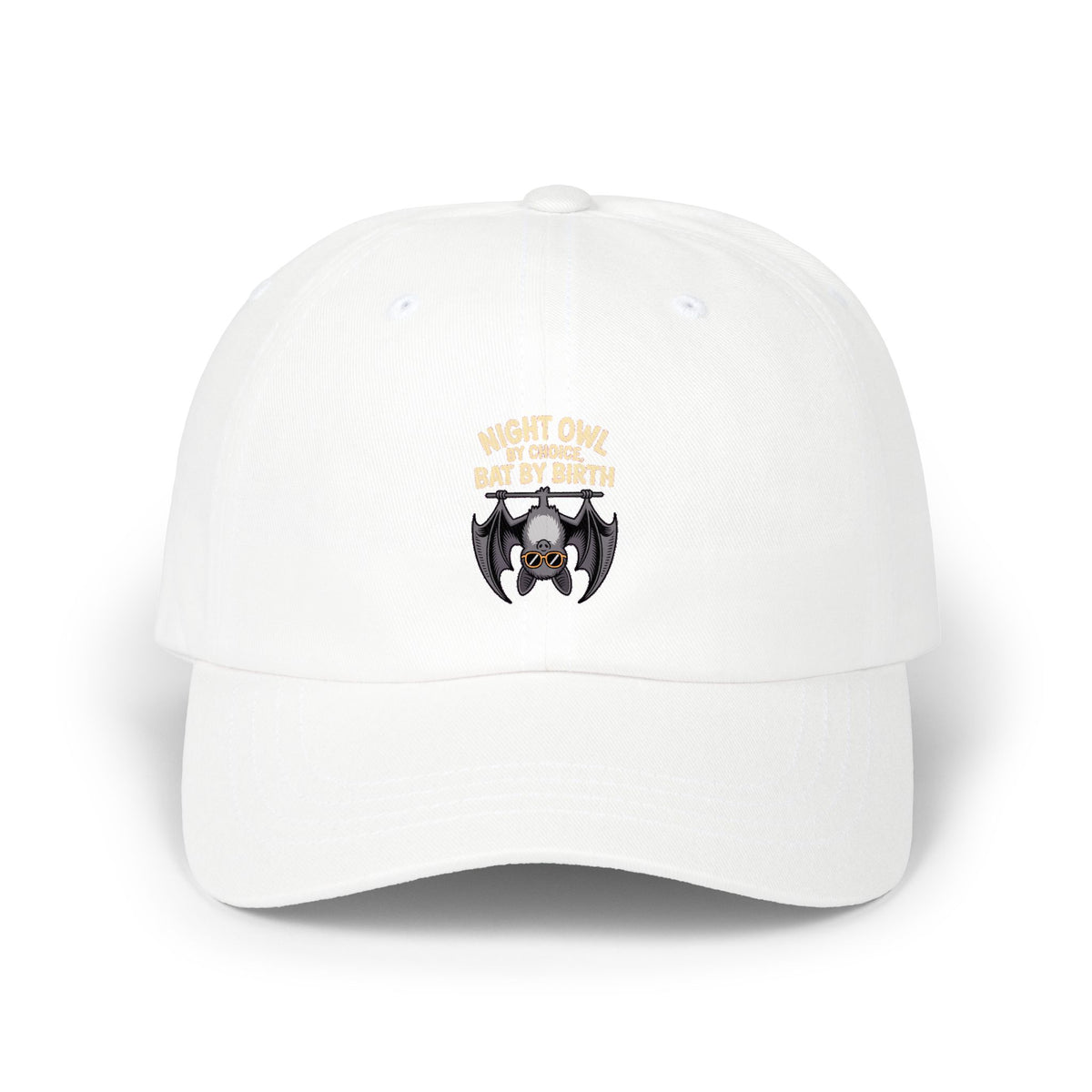 Night Owl By Choice Bat Dad Hat, Funny Bat Embroidered Cap, Cute Bat Lover Gift, Halloween Dad Cap, Sunglasses Bat Baseball Hat