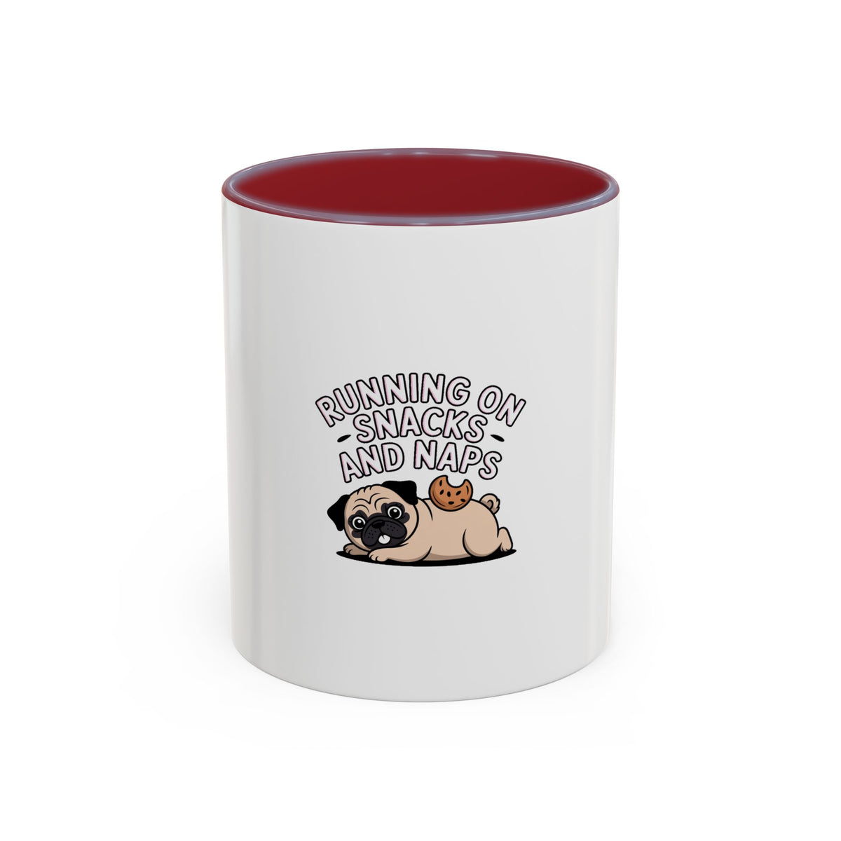 Funny Pug Mug, Running On Snacks And Naps Mug, Cute Pug Lover Gift, Lazy Dog Coffee Mug, Pug Owner Birthday Gift