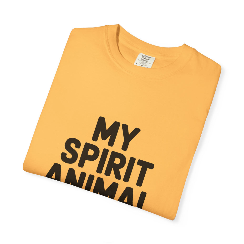 My Spirit Animal Is A Nap T-Shirt, Funny Nap Lover Shirt, Lazy Day Sarcastic Tee, Nap Queen King Gift, Garment Dyed Unisex Tee