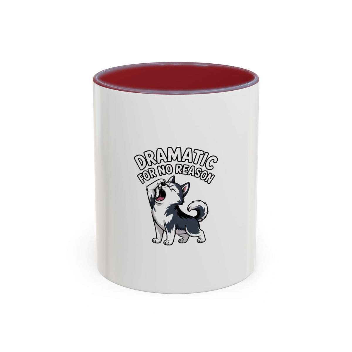 Dramatic Husky Mug, Funny Dog Lover Coffee Cup, Cute Cartoon Husky Gift, Sarcastic Mug for Dog Mom, Drama Queen Pet Owner Present