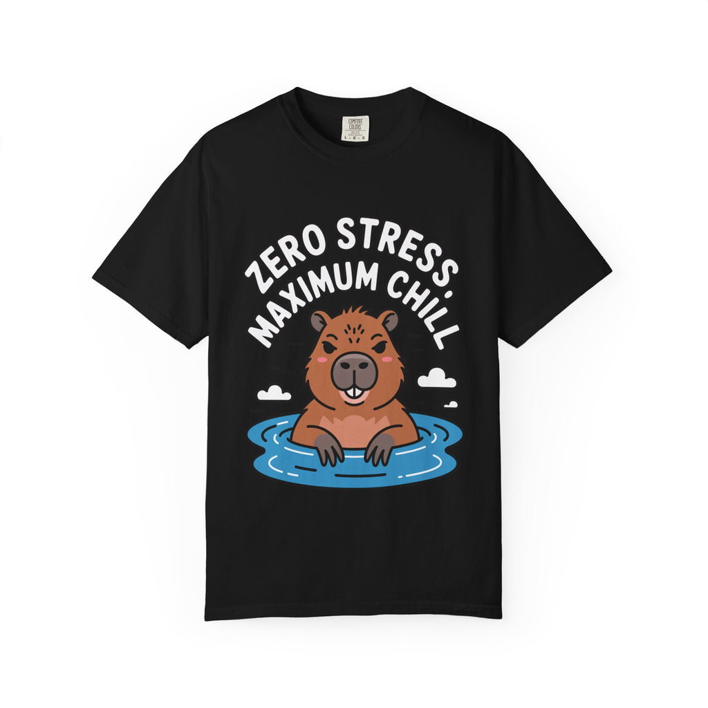 Zero Stress Capybara Shirt, Funny Hot Spring Capybara T-Shirt, Maximum Chill Tee, Cute Animal Lover Gift