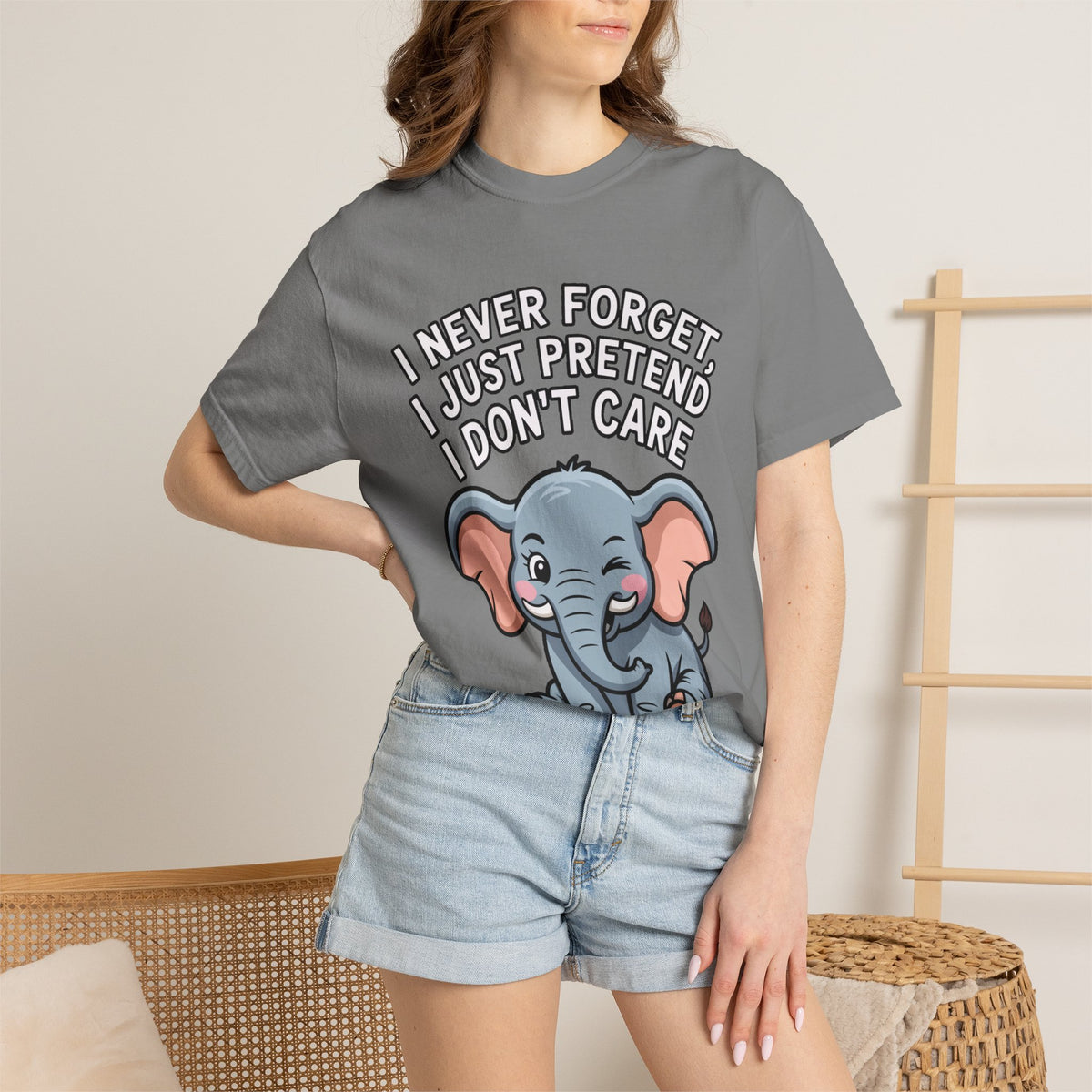 Funny Elephant Shirt, I Never Forget T-Shirt, Sarcastic Elephant Tee, Funny Animal Lover Gift, Witty Quote Shirt for Him or Her