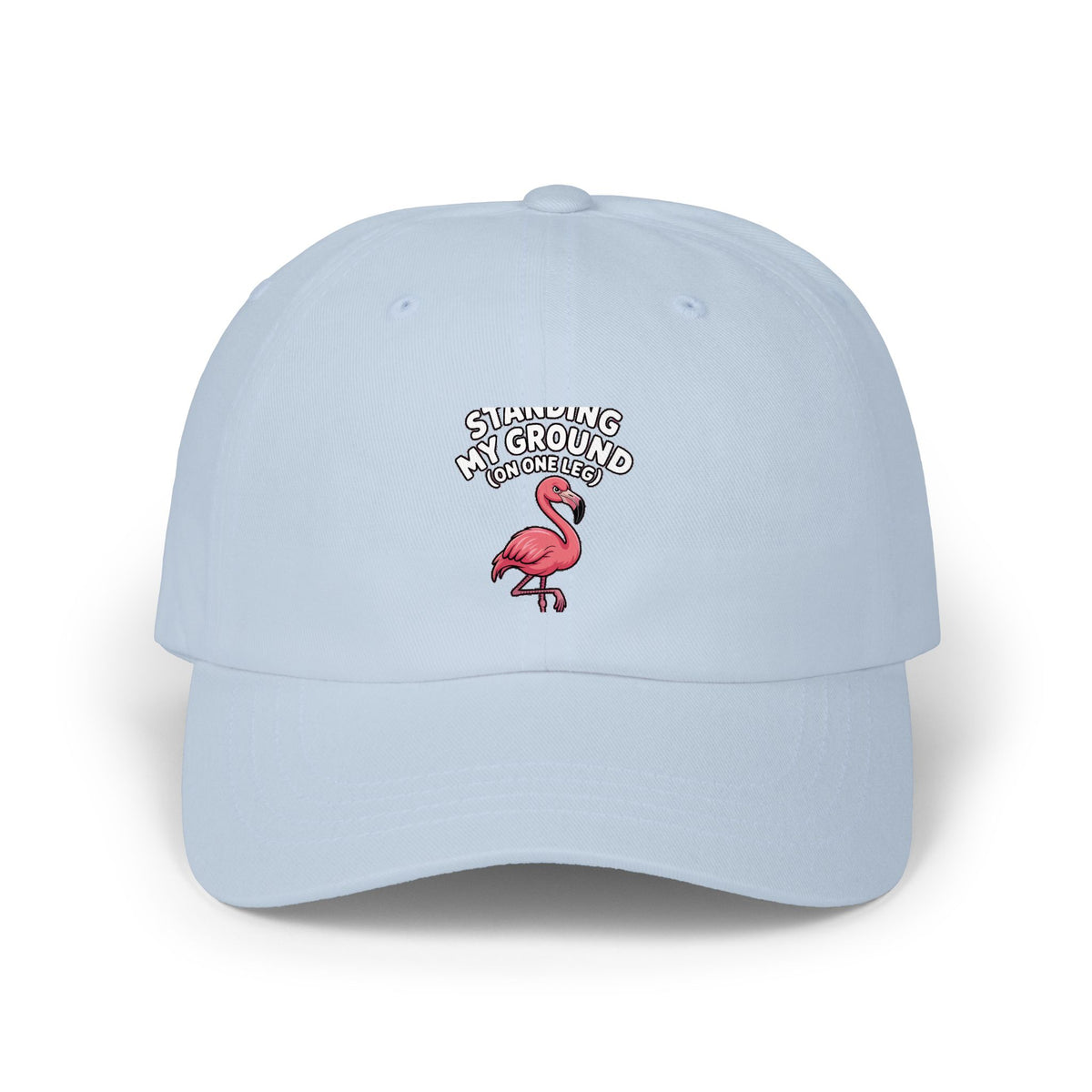Funny Flamingo Dad Hat, Standing My Ground On One Leg Cap, Sassy Flamingo Embroidered Hat, Funny Bird Lover Gift