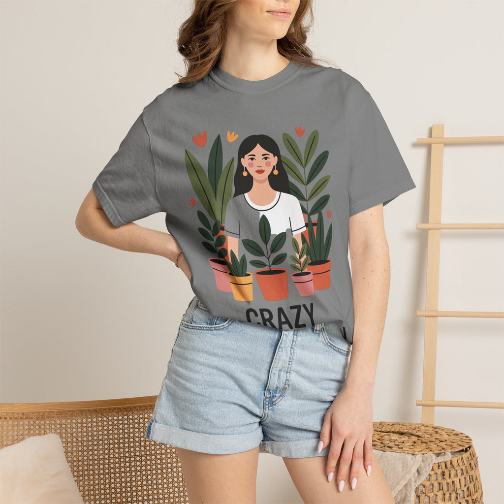 Crazy Plant Lady Shirt, Cute Plant Lover T-Shirt, Botanical Illustration Tee, Funny Gardener Gift, Plant Mom Shirt for Women