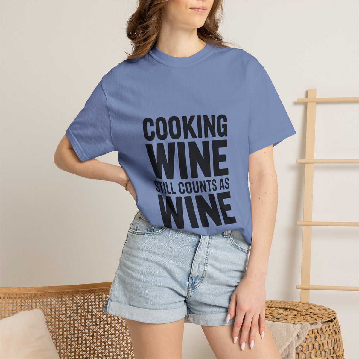 Cooking Wine Still Counts Shirt, Funny Wine Lover T-Shirt, Sarcastic Kitchen Quote Tee, Gift for Wine Drinkers