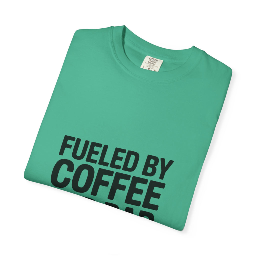Fueled By Coffee And Bad Decisions Shirt, Funny Coffee Lover Tee, Sarcastic Quote T-Shirt, Bold Typography Graphic Tee