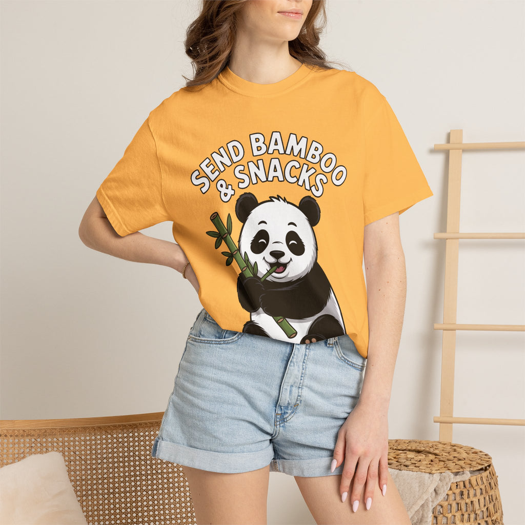 Send Bamboo Panda Shirt, Funny Panda T-Shirt, Cute Bamboo Snacks Tee, Panda Lover Gift, Cartoon Panda Graphic Shirt