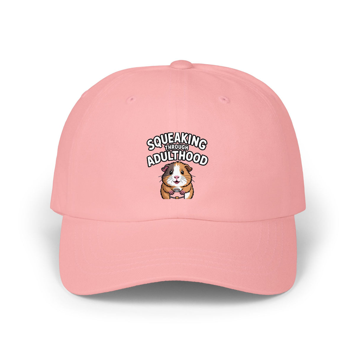 Guinea Pig Dad Cap, Funny 'Squeaking Through Adulthood' Hat, Cute Guinea Pig Embroidered Cap, Adulting Gift for Pet Lovers