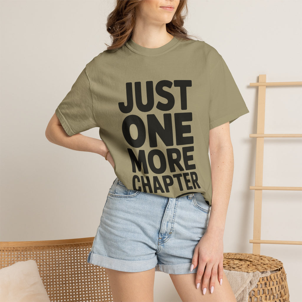 Just One More Chapter Shirt, Funny Book Lover T-Shirt, Bookworm Gift, Reading Addict Tee, Minimalist Typography Bookish Shirt