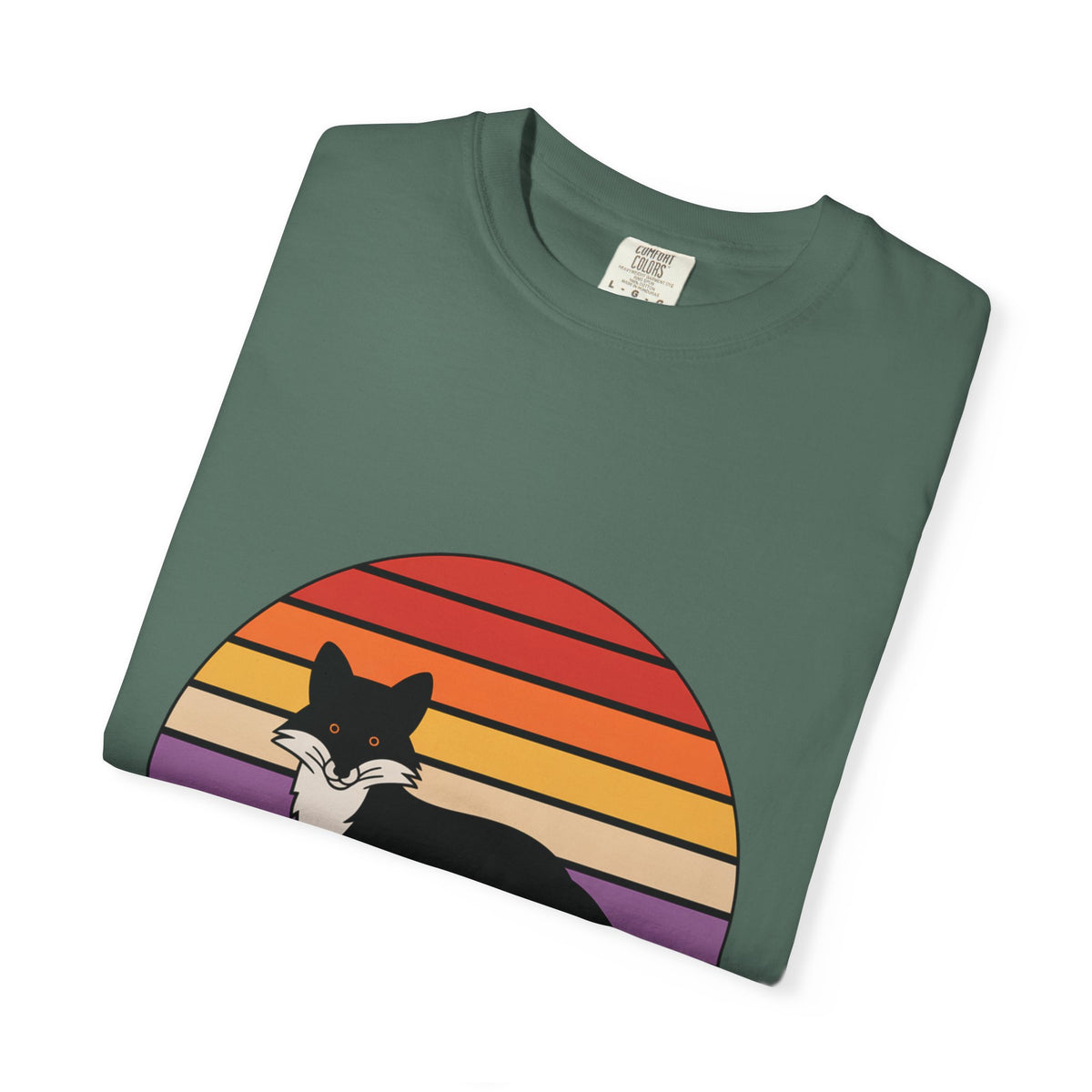 Retro Sunset Fox Badge T-Shirt