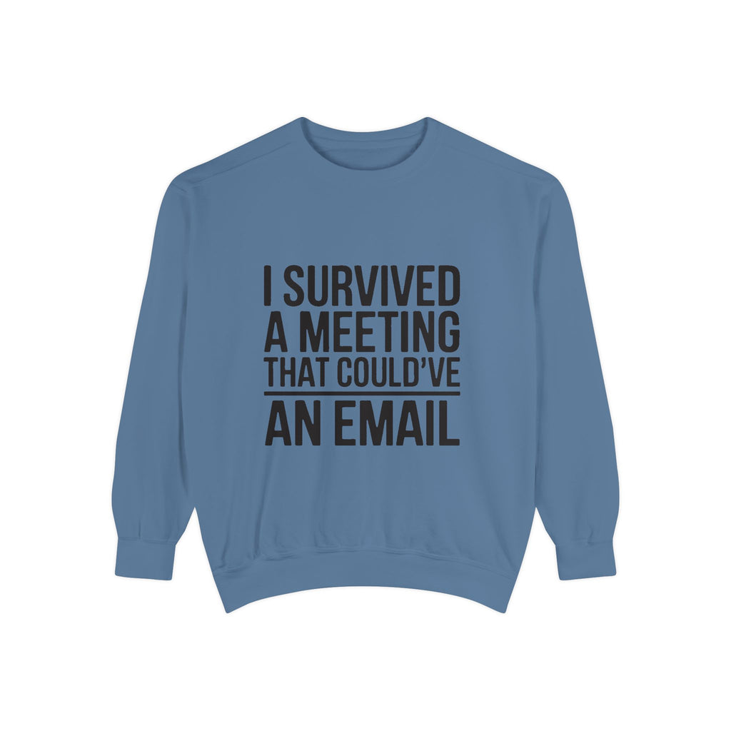 I Survived A Meeting That Could've Been An Email Sweatshirt, Funny Office Crewneck, Sarcastic Coworker Gift, Corporate Humor Sweater