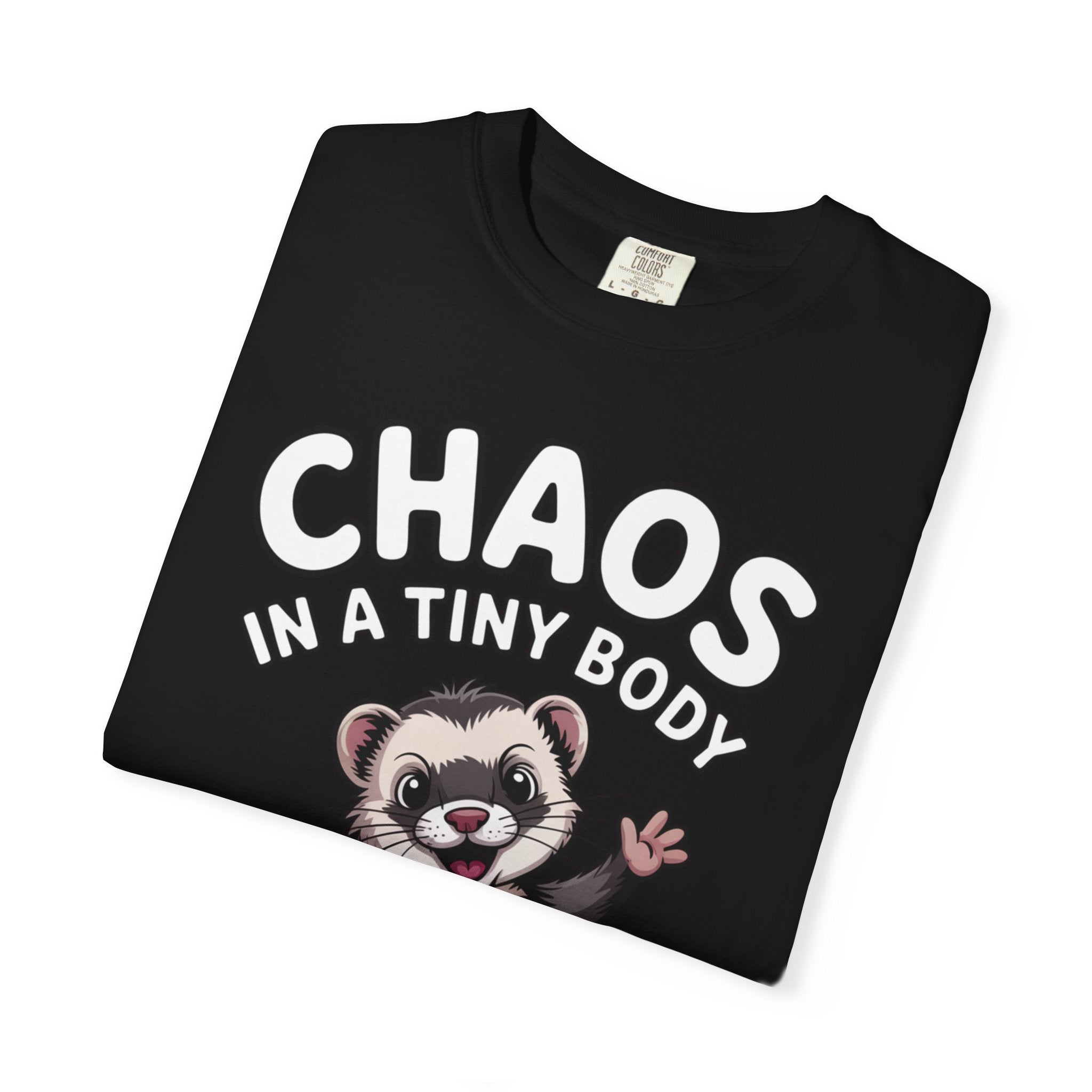 Funny Ferret Shirt, Chaos In A Tiny Body T-Shirt, Cute Ferret Lover Gift, Funny Pet Owner Tee, Ferret Mom Dad Shirt
