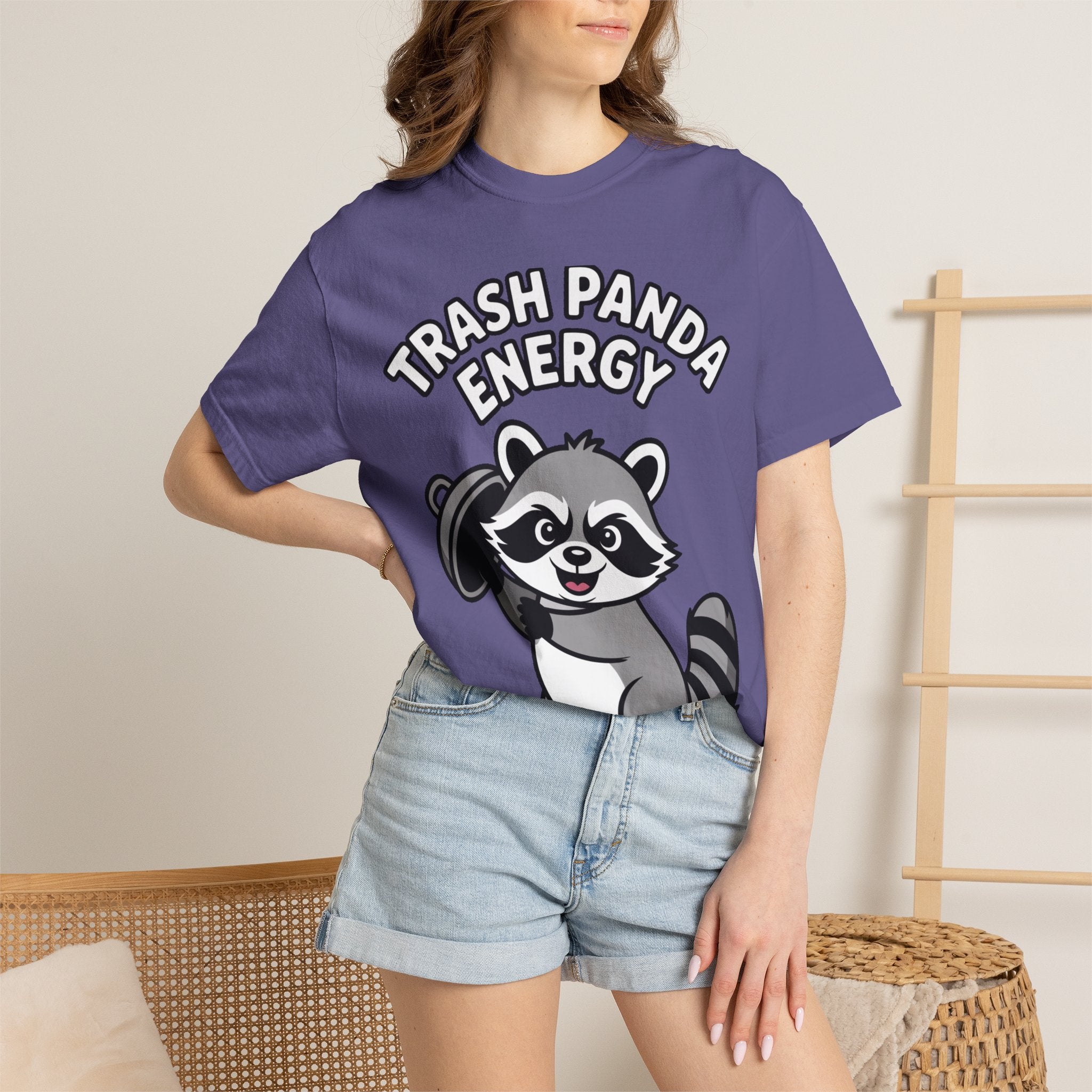 Trash Panda Energy T-Shirt, Funny Raccoon Shirt, Cute Raccoon Graphic Tee, Trash Panda Lover Gift, Unisex Garment Dyed Tee