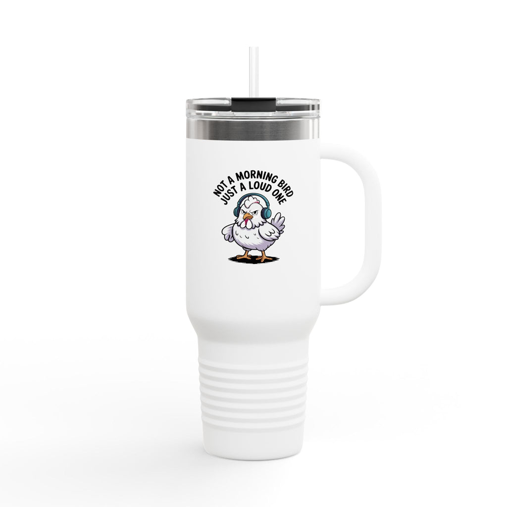 Not A Morning Bird Travel Mug, Funny Grumpy Chicken Tumbler, Loud Chicken Coffee Cup, Sarcastic Bird Lover Gift, 40oz Tumbler