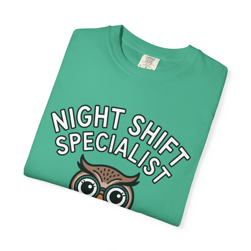 Night Shift Owl Shirt, Funny Night Shift Specialist T-Shirt, Cute Owl With Glasses Tee, Nurse Gift, Night Owl Lover Gift