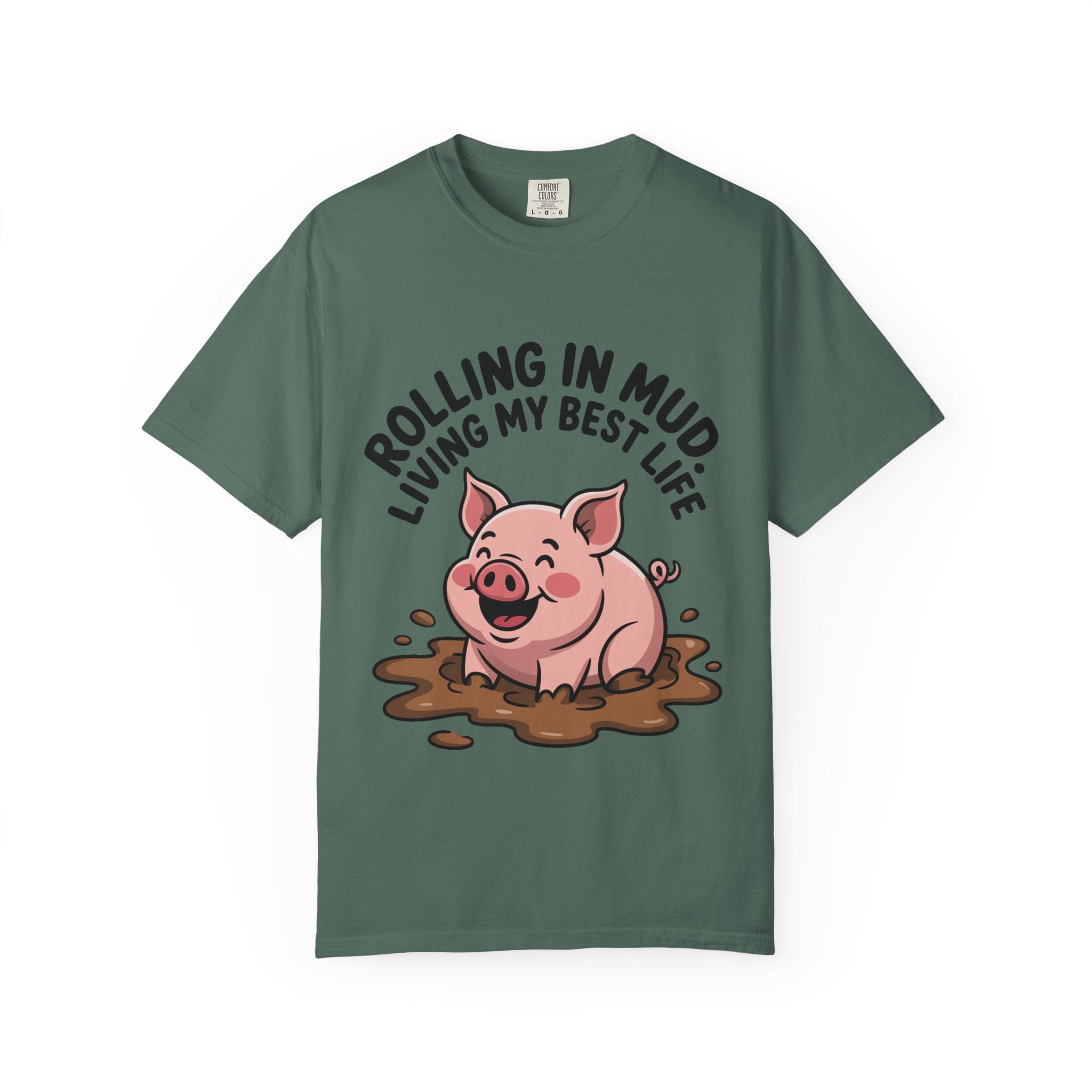 Living My Best Life Pig Shirt, Funny Pig Lover T-Shirt, Rolling In Mud Farm Animal Tee, Cute Pig Graphic Gift