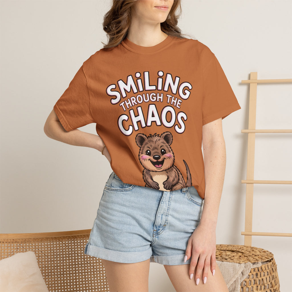 Smiling Through The Chaos Quokka Shirt, Funny Quokka T-Shirt, Cute Smiling Animal Tee, Positive Vibes Shirt, Quokka Lover Gift