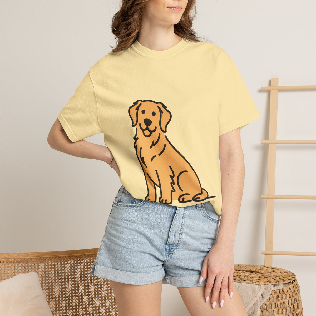 Golden Retriever Shirt, Minimalist Dog Silhouette T-Shirt, Cute Line Art Dog Lover Gift, Retriever Mom Dad Tee