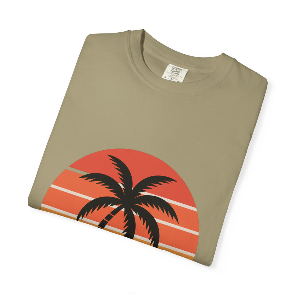 Salt Air Messy Hair Beach Shirt, Retro Sunset Badge T-Shirt, Vintage Palm Tree Wave Tee, Summer Vacation Gift