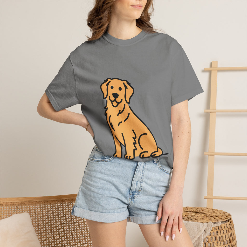 Golden Retriever Shirt, Minimalist Dog Silhouette T-Shirt, Cute Line Art Dog Lover Gift, Retriever Mom Dad Tee