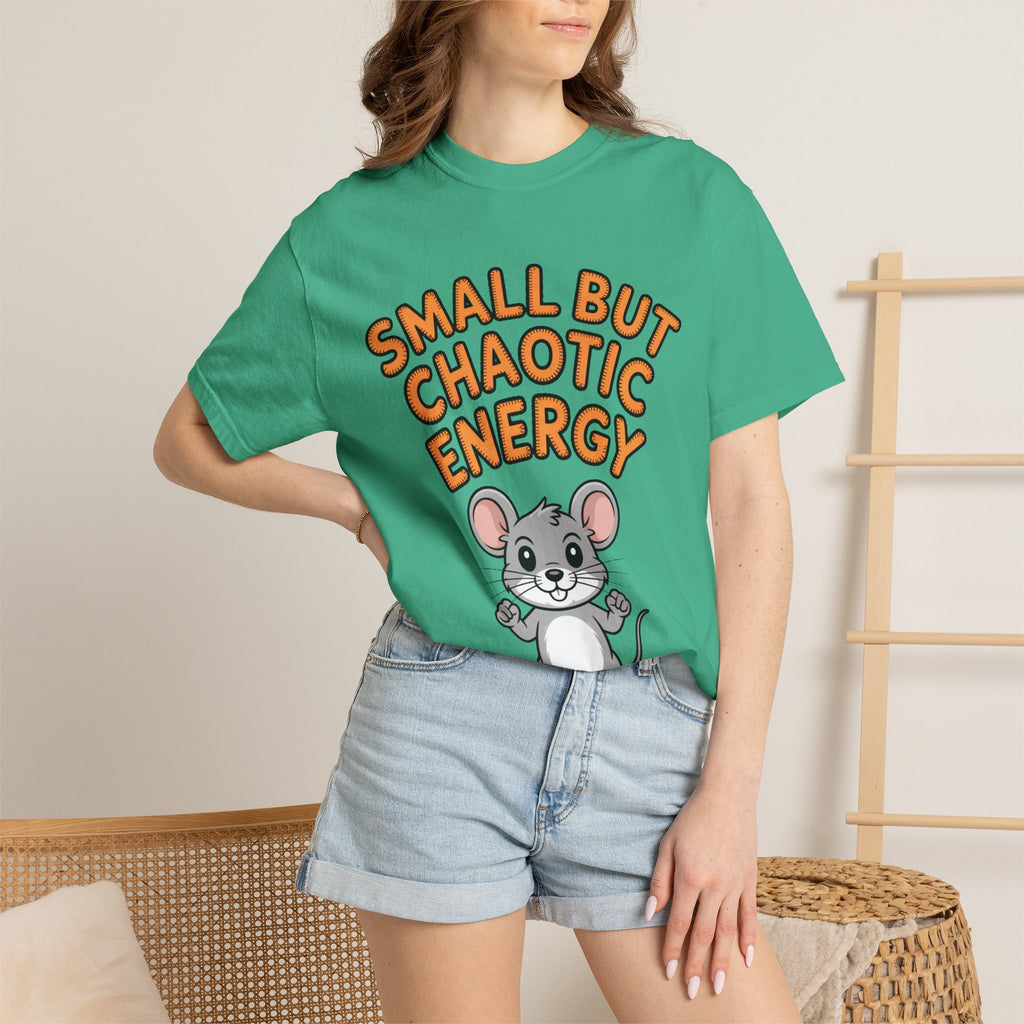 Small But Chaotic Energy Mouse Shirt, Funny Mouse T-Shirt, Cute Cartoon Animal Tee, Sarcastic Gift for Her