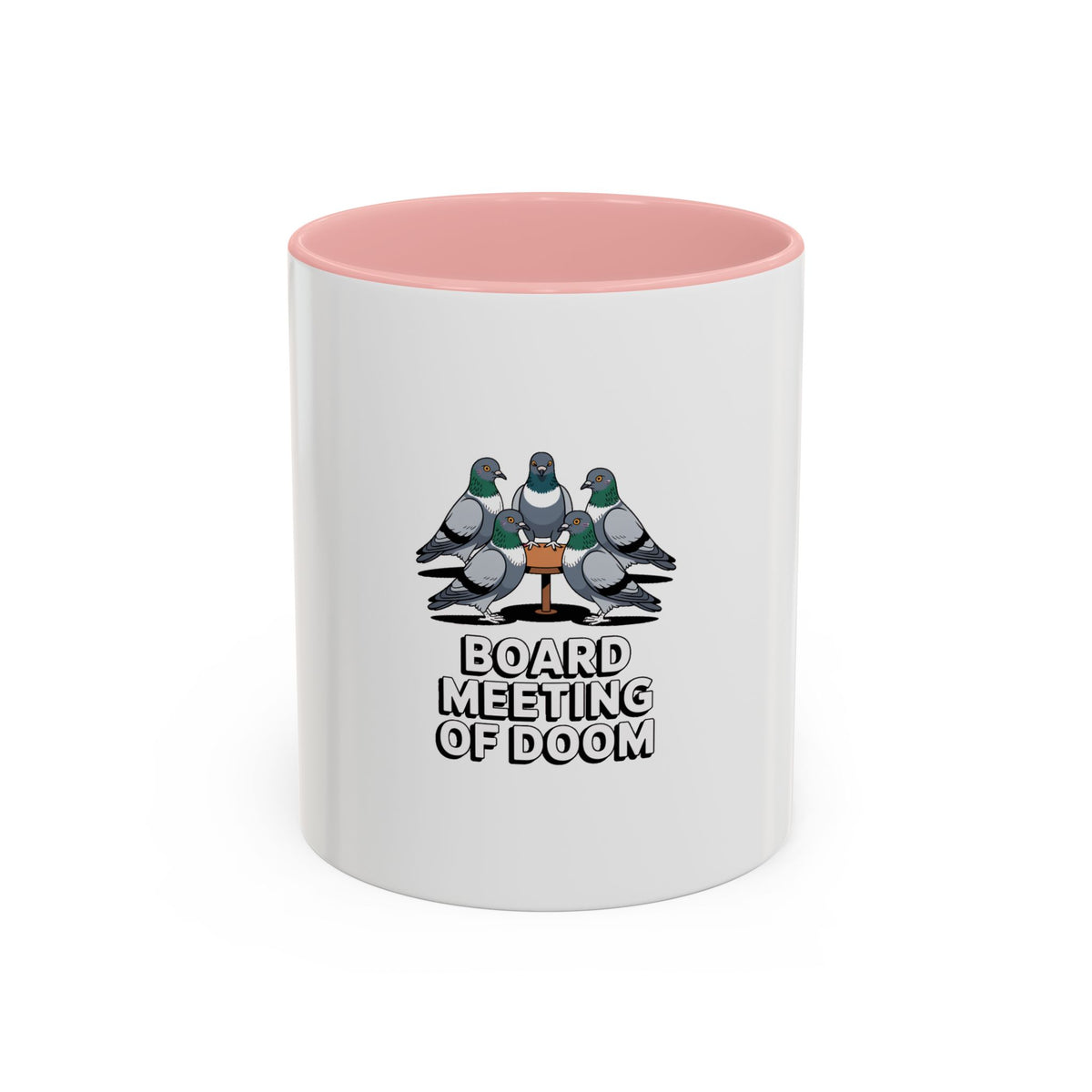 Funny Pigeon Mug, Board Meeting Of Doom Coffee Mug, Office Humor Bird Gift, Sarcastic Coworker Mug, Cute Cartoon Pigeon Cup