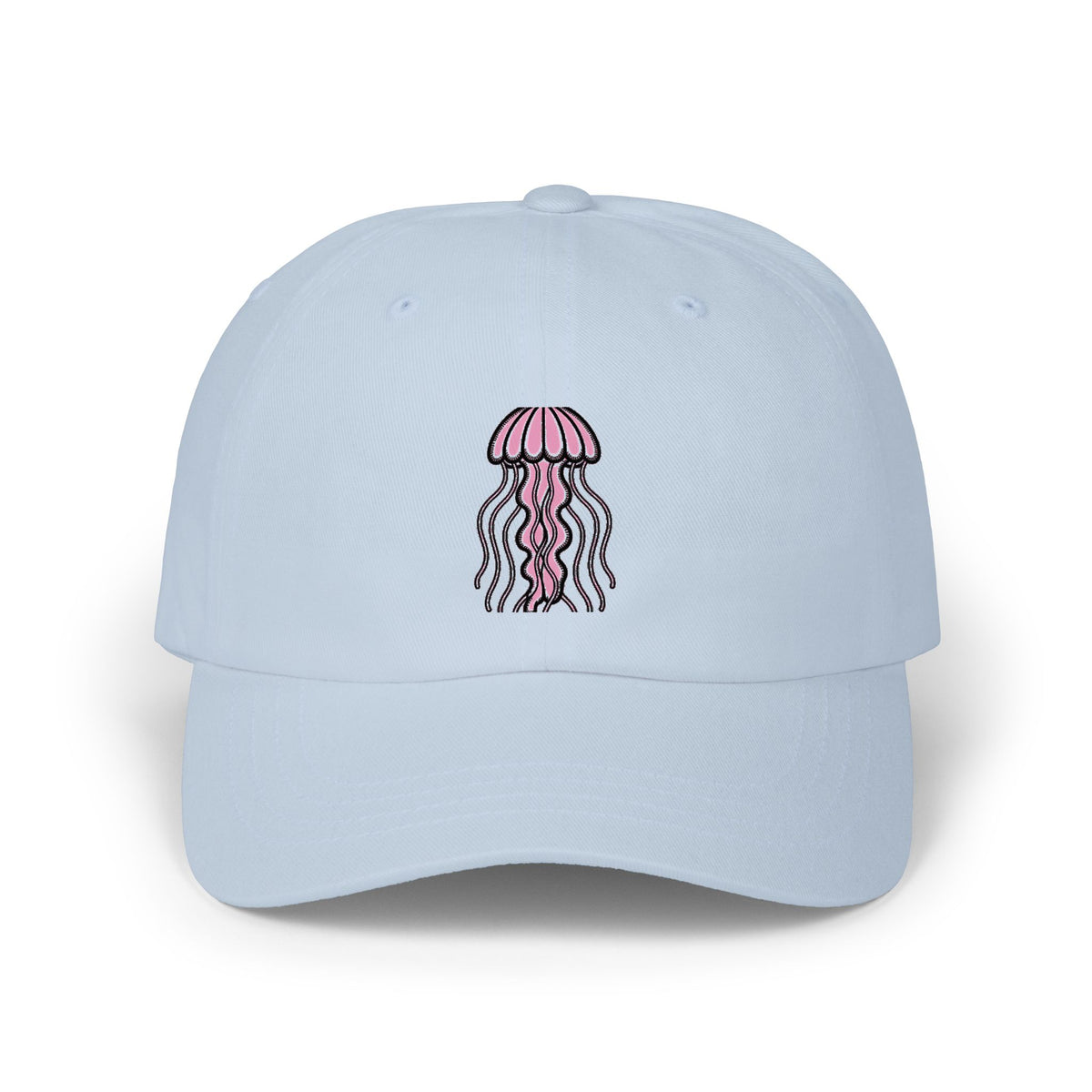 Glowing Jellyfish Dad Hat, Cute Cartoon Jellyfish Embroidered Cap, Ocean Lover Gift, Unstructured Baseball Cap for Beach Days