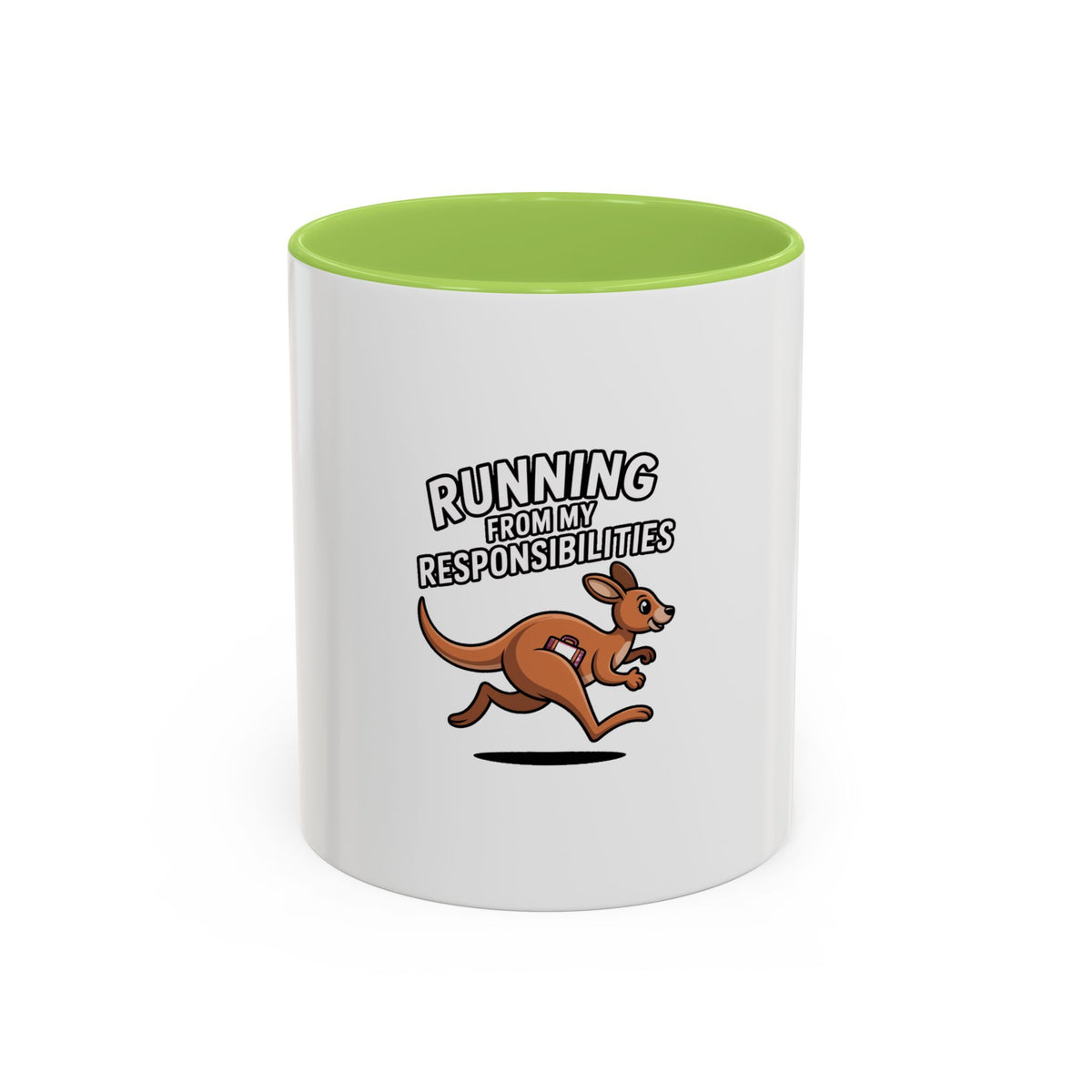 Running From My Responsibilities Mug, Funny Kangaroo Coffee Mug, Cute Cartoon Animal Gift, Sarcastic Adulting Mug for Procrastinators