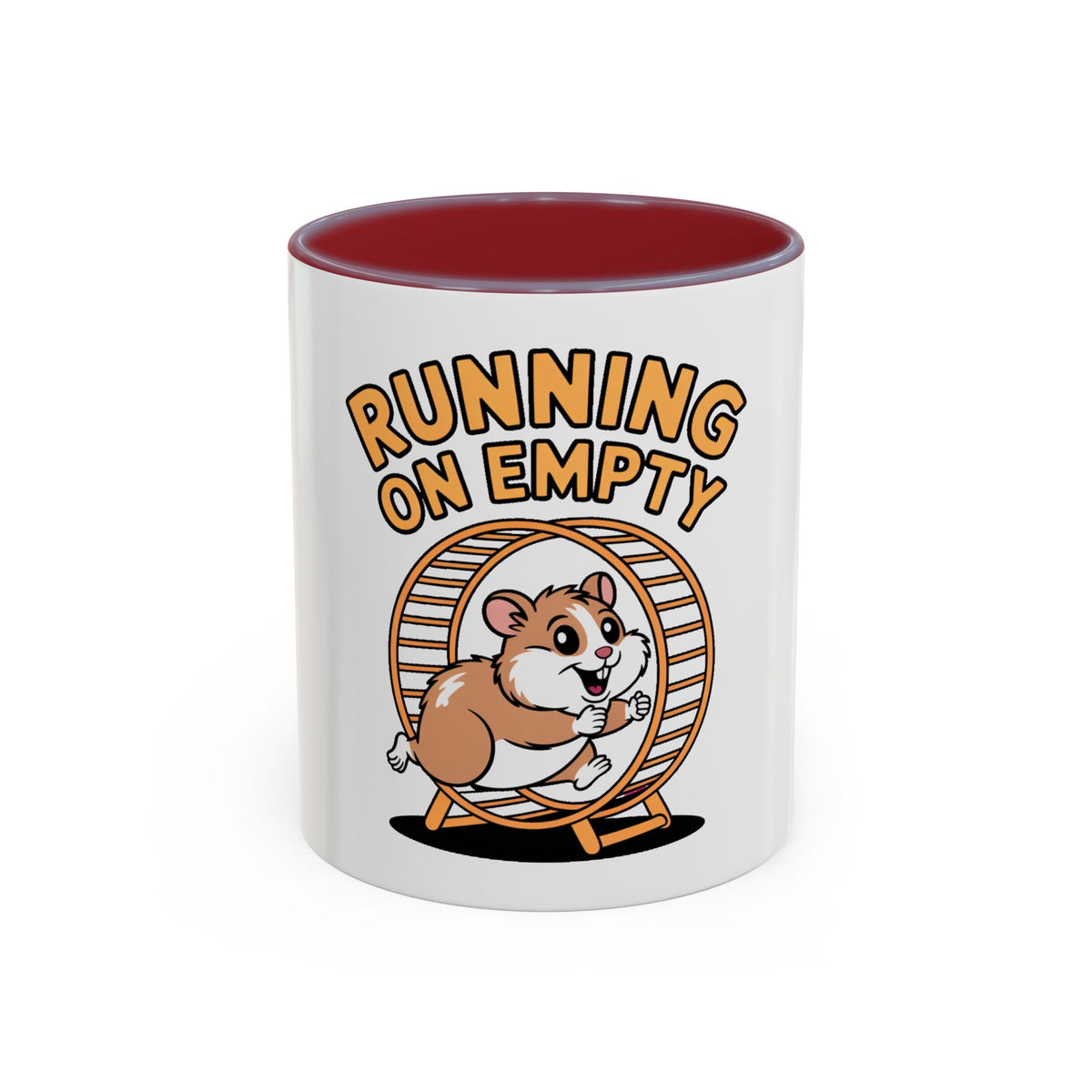 Running On Empty Hamster Mug, Funny Tired Hamster Coffee Cup, Cute Exhausted Wheel Runner Gift, Sarcastic Coffee Mug for Coworker