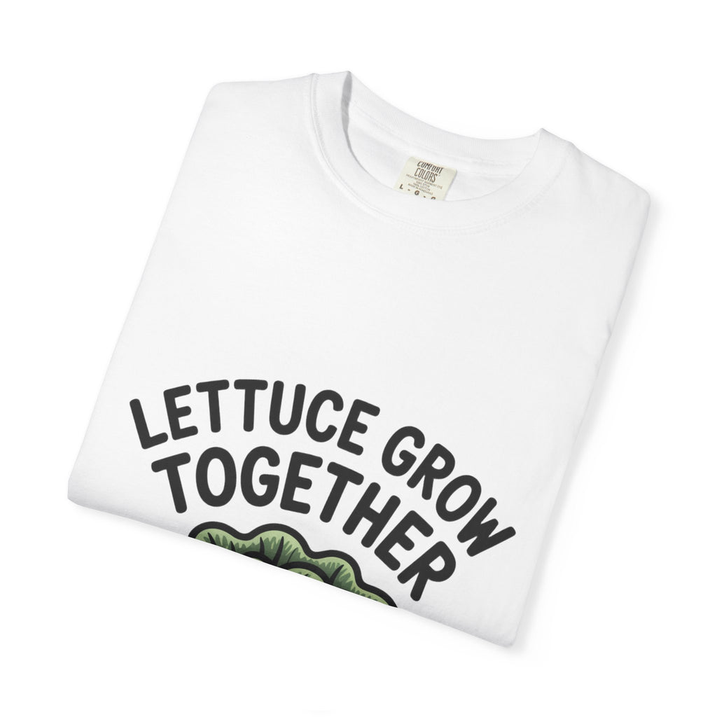 Lettuce Grow Together Shirt, Funny Vegetable Pun T-Shirt, Cute Cartoon Lettuce Tee, Gardener Gift, Plant Lover Shirt