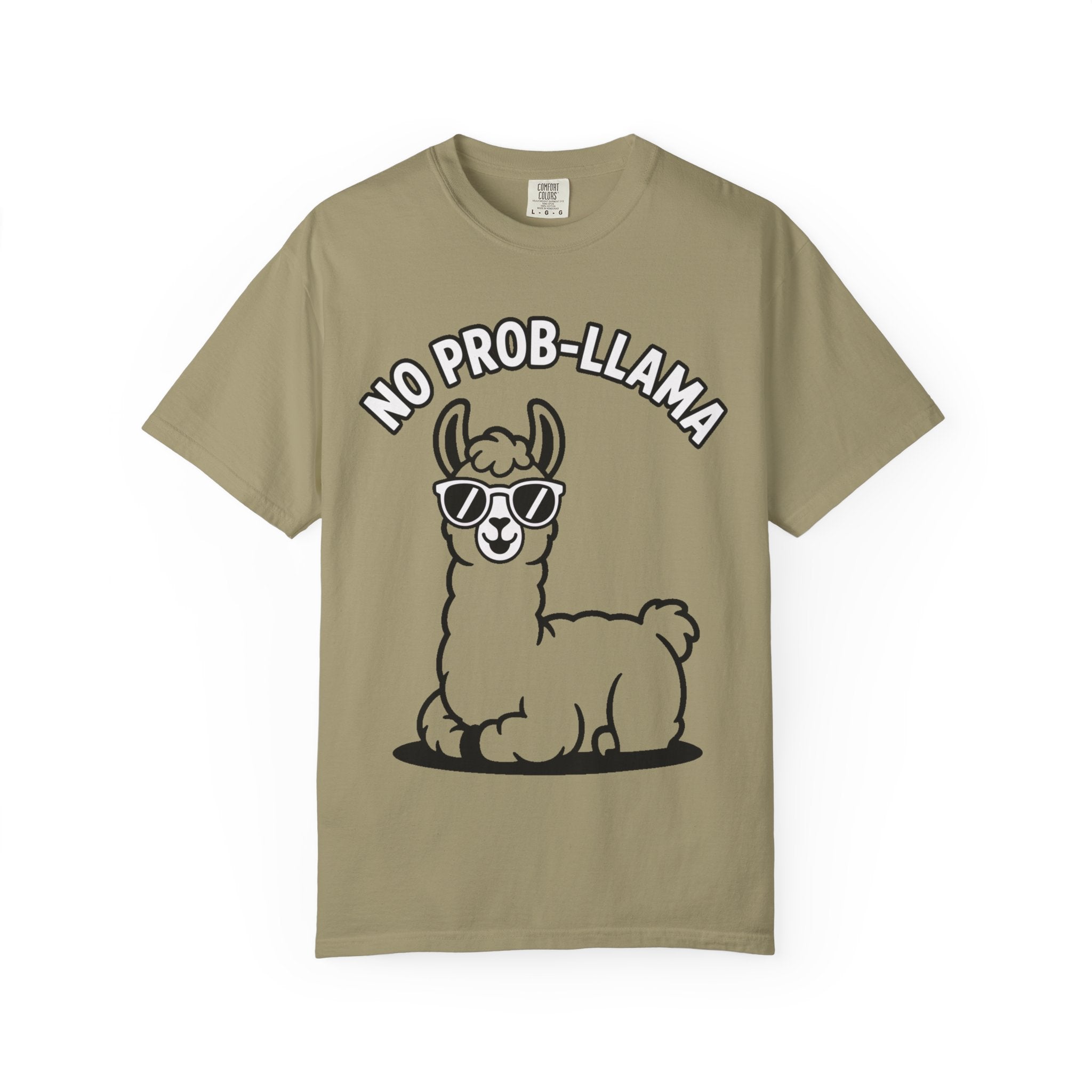 No Prob Llama Shirt, Funny Llama T-Shirt, Cute Llama Sunglasses Tee, Llama Lover Gift, Garment Dyed Unisex Shirt