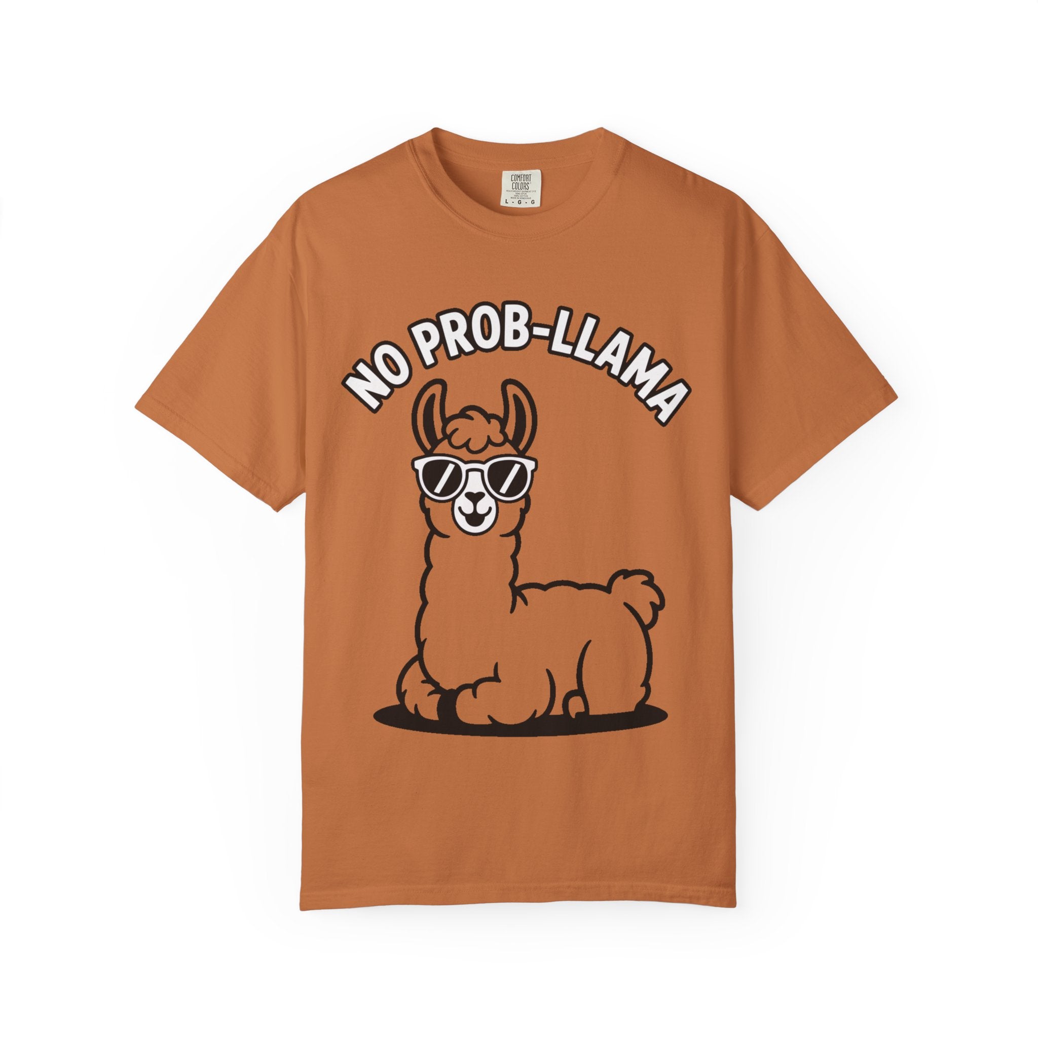 No Prob Llama Shirt, Funny Llama T-Shirt, Cute Llama Sunglasses Tee, Llama Lover Gift, Garment Dyed Unisex Shirt