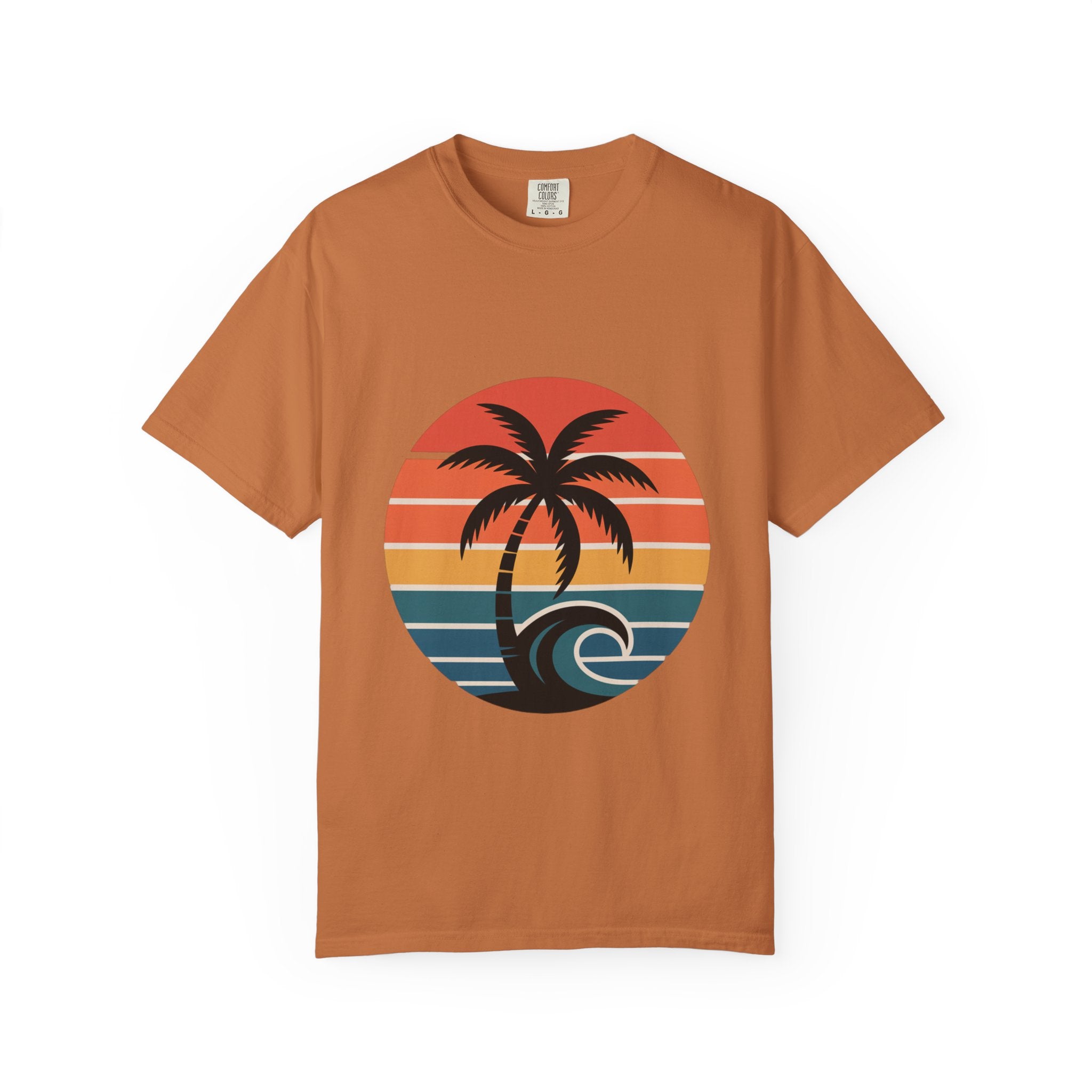 Salt Air Messy Hair Beach Shirt, Retro Sunset Badge T-Shirt, Vintage Palm Tree Wave Tee, Summer Vacation Gift